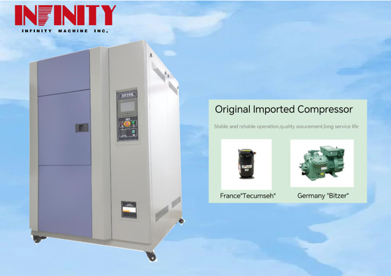 18KW स्रोत तापमान तेजी से परिवर्तन परीक्षक 500x400x400 मिमी के आंतरिक बॉक्स आकार के साथ