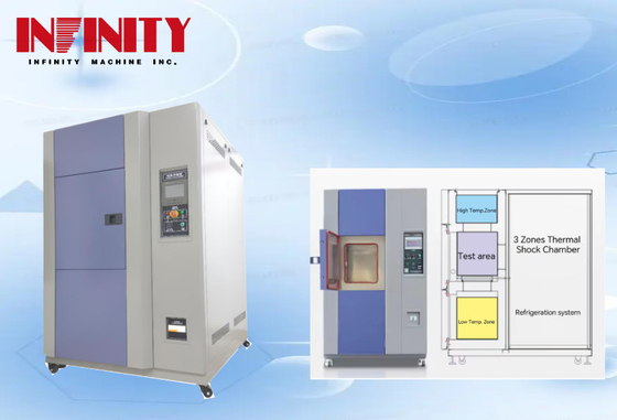 18KW स्रोत सुरक्षित और गैर विषैले शीतलन के साथ प्रोग्राम करने योग्य गर्म ठंडा सदमे परीक्षण कक्ष