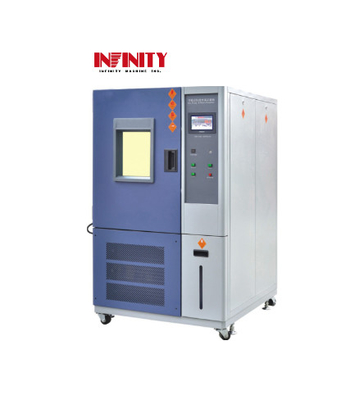 तापमान आर्द्रता परीक्षण के लिए 100L पर्यावरण परीक्षण कक्ष IEC68-2-2 20% आरएच से 98% आरएच ग्रे नीले रंग में