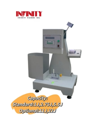 ISO 180 मानक 11J 22J IZOD डक्टिल सामग्री के लिए डिजिटल प्रभाव परीक्षण मशीन