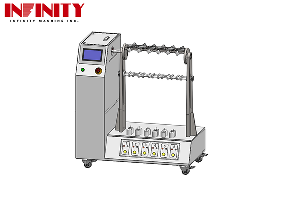 समायोज्य झुकने कोण के साथ लचीला केबल झुकने परीक्षण मशीन 1 ~ 180 ° आईईसी 60884-1 मानक और 6 सेट Jig