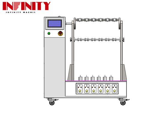 केबल फ्लेक्स परीक्षक समायोज्य झुकने के कोण के साथ तार थकान परीक्षक 1~180° IEC 60884-1 मानकों और समायोज्य भार के साथ 6 सेट जिग के अनुरूप
